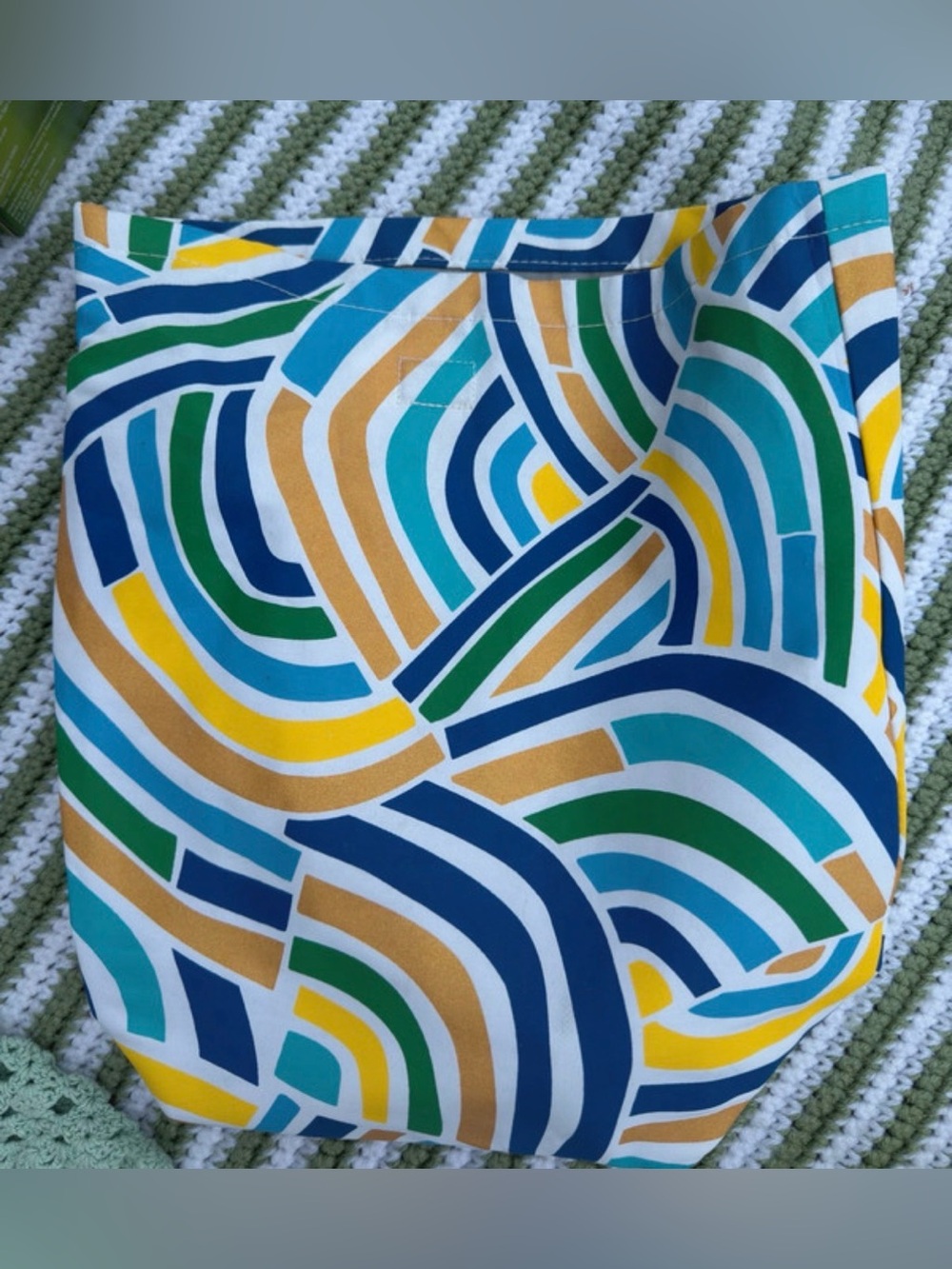 Tabitha Brown Colorful Geometric Fold-Over Insulated Lunch Bag